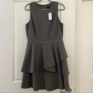 BR Flannel Tiered Ruffle Dress Charcoal